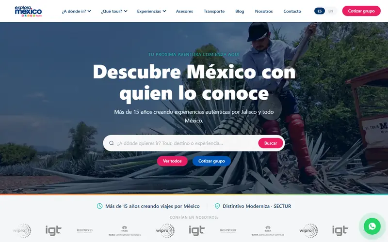 Captura de exploramexicotours.com