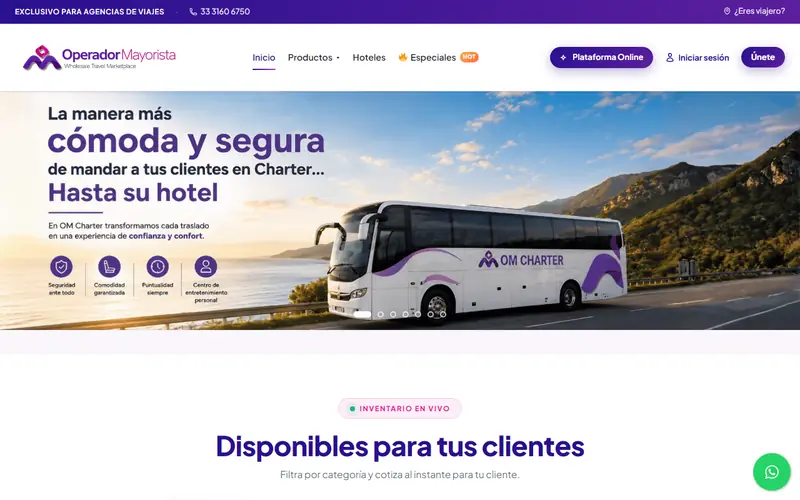Captura de operadormayorista.com